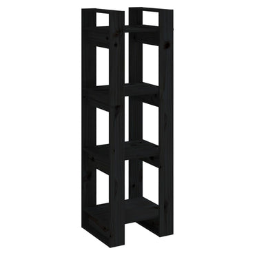 vidaXL Bücherregal/Raumteiler Schwarz 41x35x125 cm Massivholz Kiefer