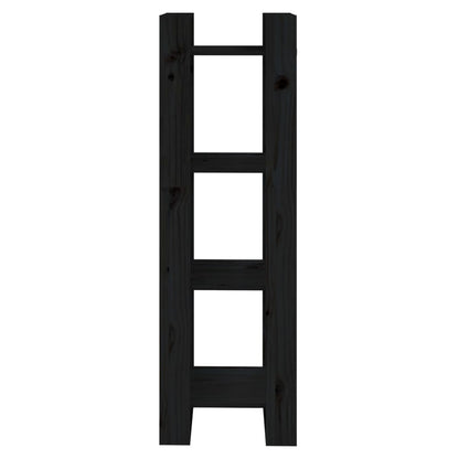vidaXL Bücherregal/Raumteiler Schwarz 41x35x125 cm Massivholz Kiefer