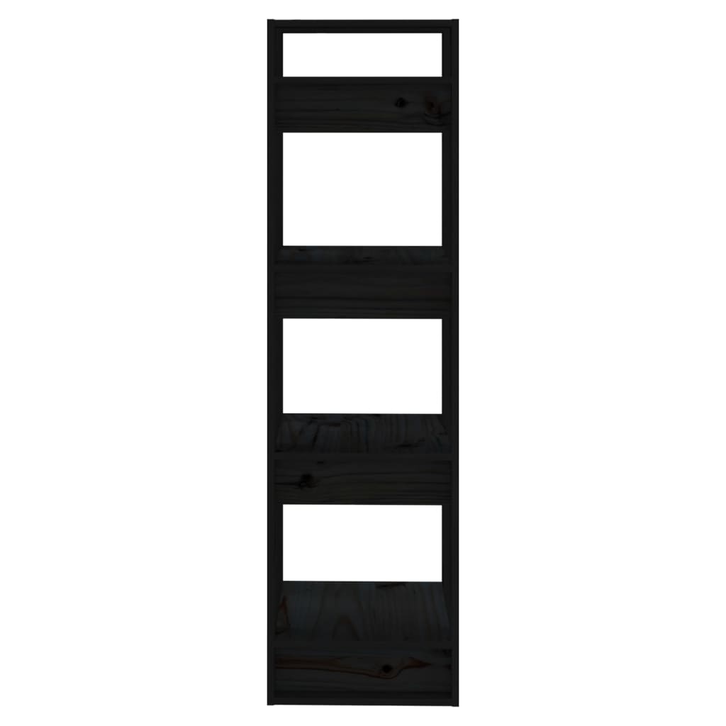 vidaXL Bücherregal/Raumteiler Schwarz 41x35x125 cm Massivholz Kiefer