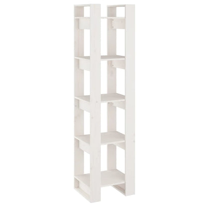 vidaXL Bücherregal/Raumteiler Weiß 41x35x160 cm Massivholz Kiefer