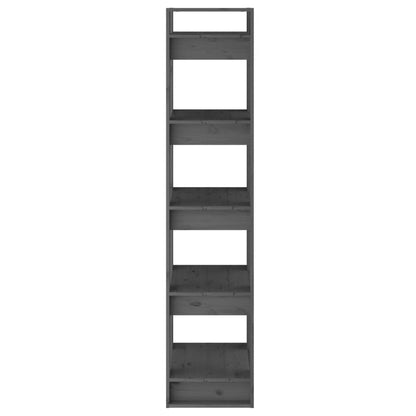vidaXL Bücherregal/Raumteiler Grau 41x35x160 cm Massivholz Kiefer