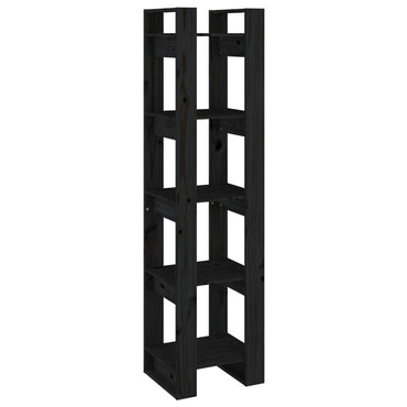vidaXL Bibliothèque/Séparateur de pièce Noir 41x35x160 cm Bois de pin massif