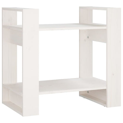 vidaXL Bücherregal/Raumteiler Weiß 60x35x57 cm Massivholz Kiefer