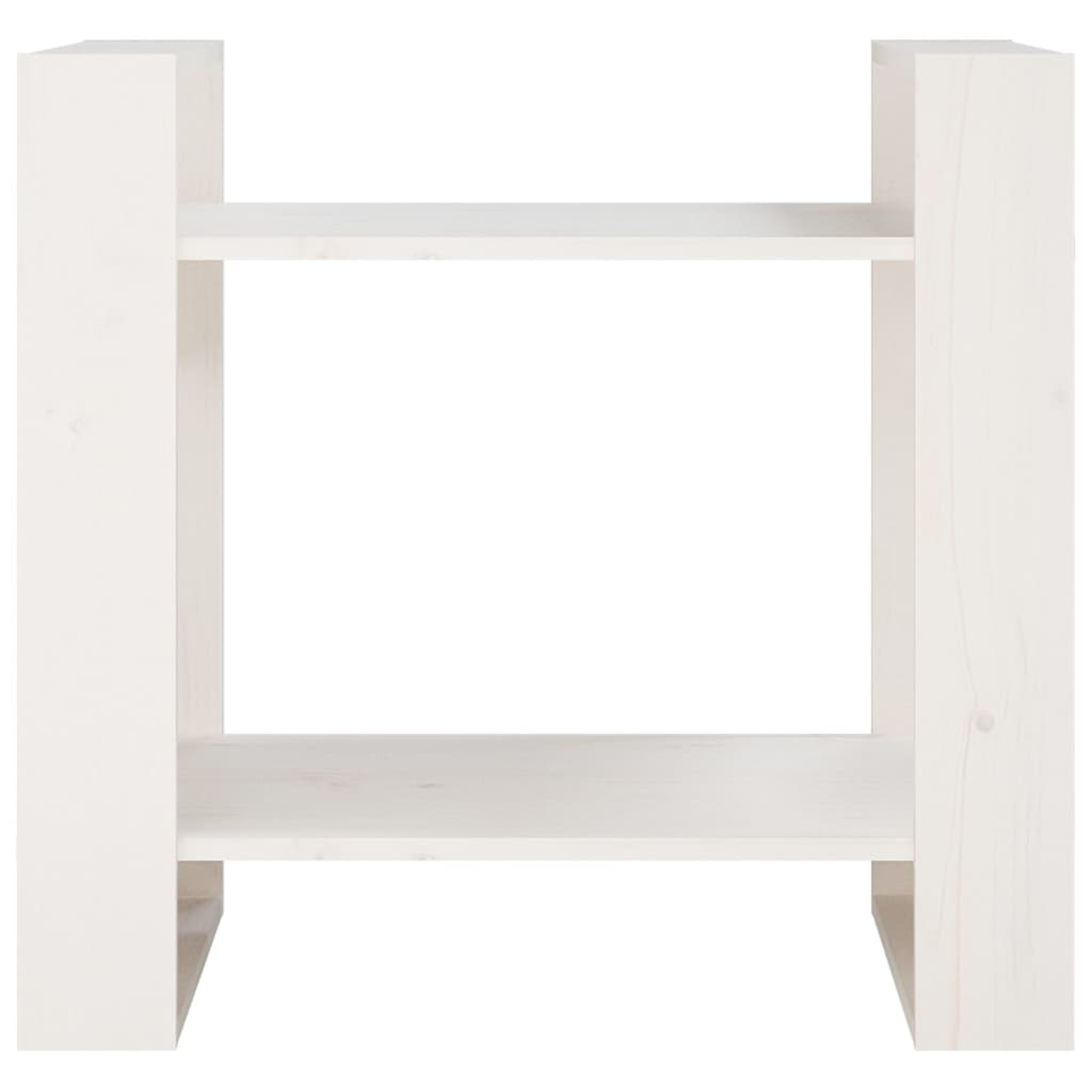 vidaXL Bücherregal/Raumteiler Weiß 60x35x57 cm Massivholz Kiefer