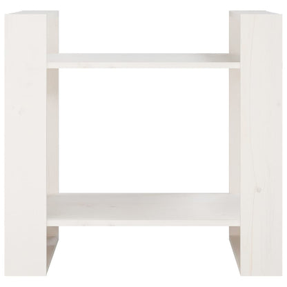 vidaXL Bücherregal/Raumteiler Weiß 60x35x57 cm Massivholz Kiefer