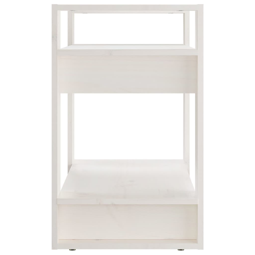 vidaXL Bücherregal/Raumteiler Weiß 60x35x57 cm Massivholz Kiefer