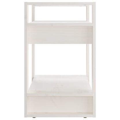 vidaXL Bücherregal/Raumteiler Weiß 60x35x57 cm Massivholz Kiefer