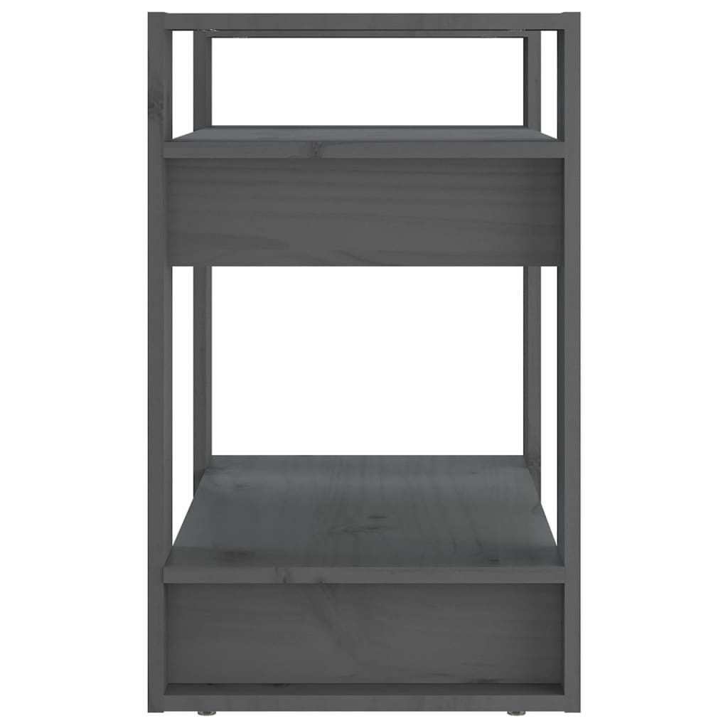 vidaXL Bücherregal/Raumteiler Grau 60x35x57 cm Massivholz Kiefer