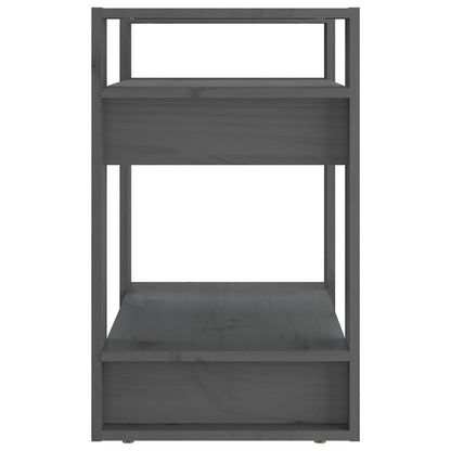 vidaXL Bücherregal/Raumteiler Grau 60x35x57 cm Massivholz Kiefer