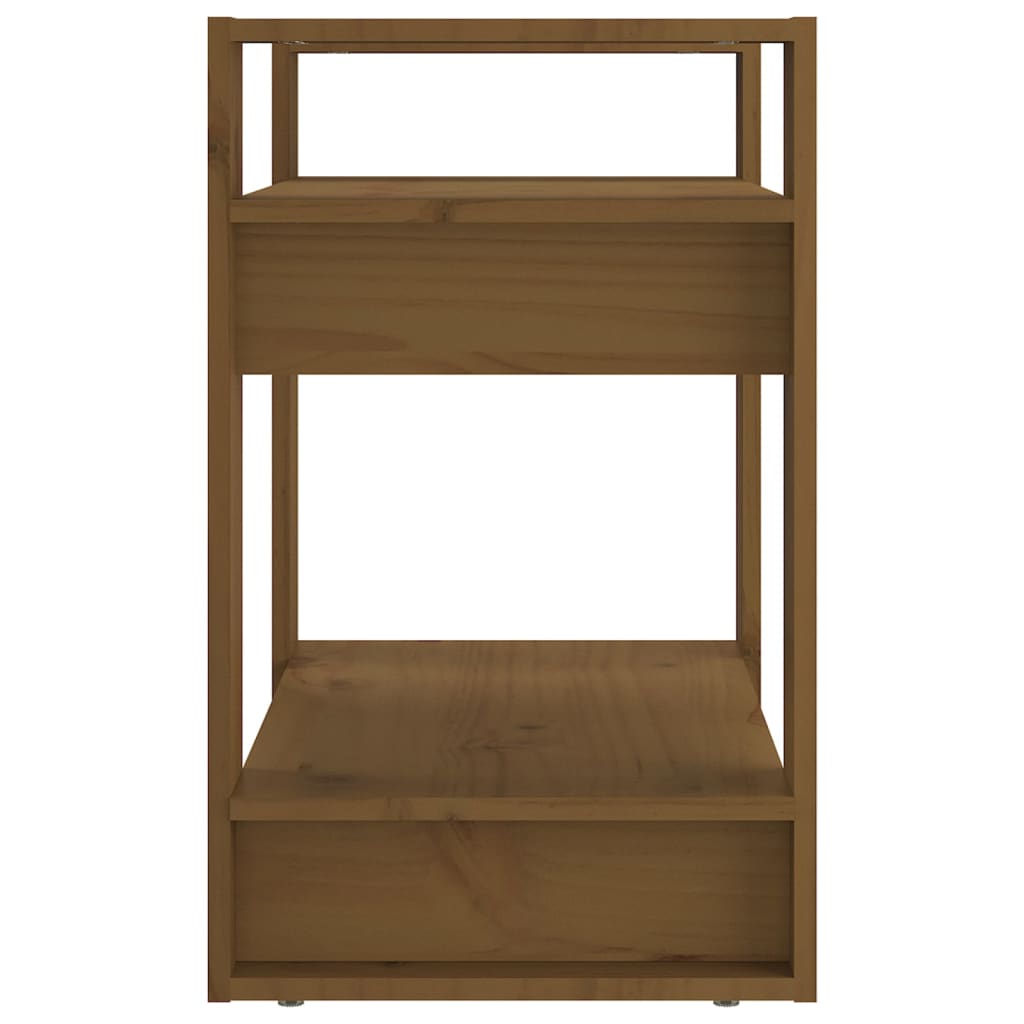 vidaXL Bücherregal/Raumteiler Honigbraun 60x35x57 cm Massivholz