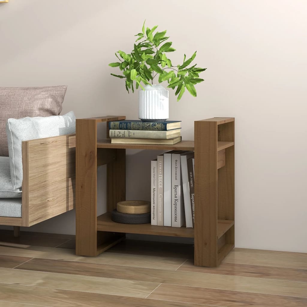 vidaXL Bücherregal/Raumteiler Honigbraun 60x35x57 cm Massivholz