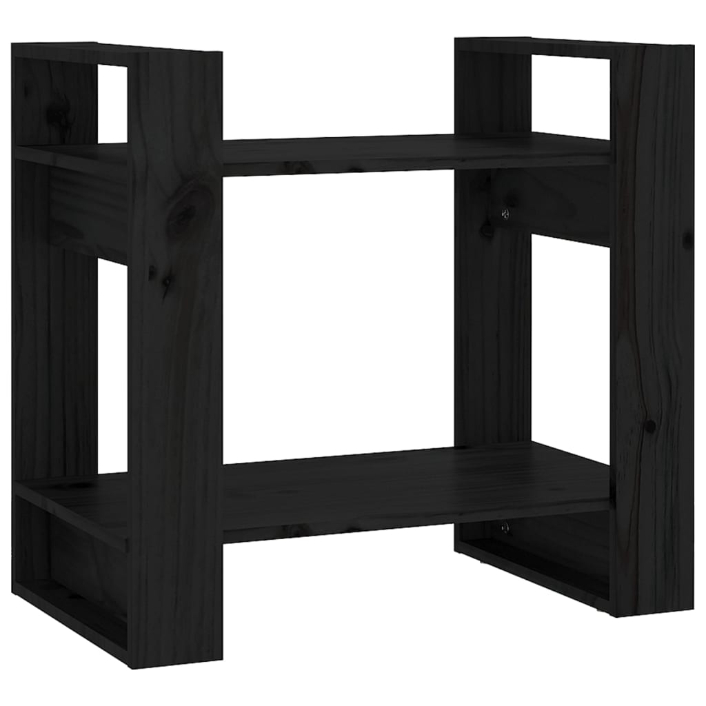 vidaXL Étagère/Séparateur de pièce Noir 60x35x57 cm Bois de pin massif