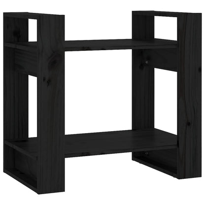 vidaXL Étagère/Séparateur de pièce Noir 60x35x57 cm Bois de pin massif