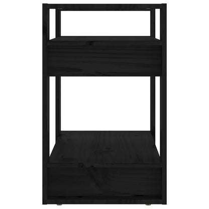 vidaXL Étagère/Séparateur de pièce Noir 60x35x57 cm Bois de pin massif