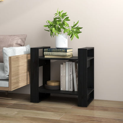 vidaXL Étagère/Séparateur de pièce Noir 60x35x57 cm Bois de pin massif