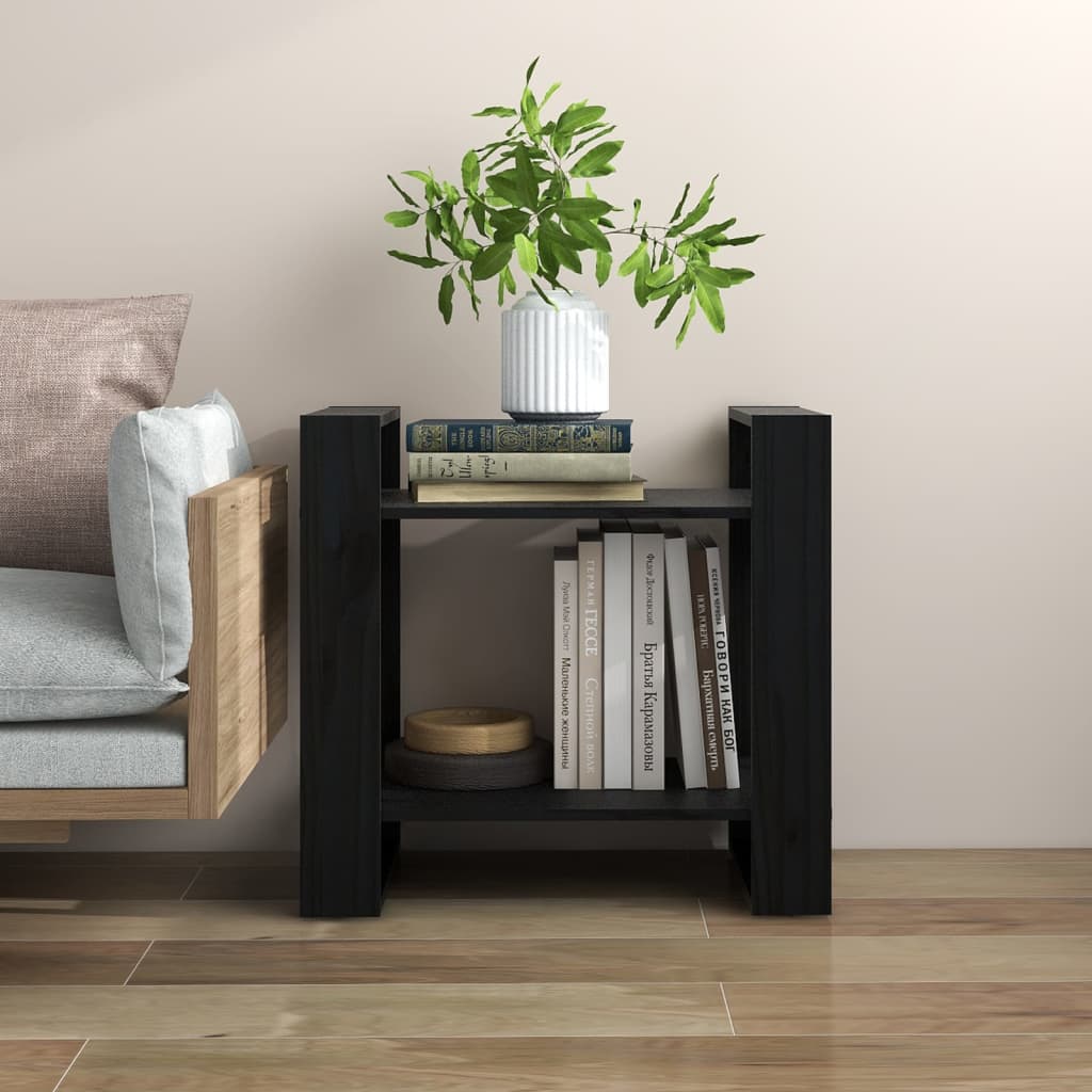 vidaXL Étagère/Séparateur de pièce Noir 60x35x57 cm Bois de pin massif