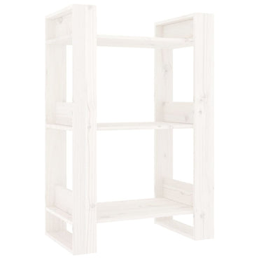 vidaXL Bücherregal/Raumteiler Weiß 60x35x91 cm Massivholz Kiefer