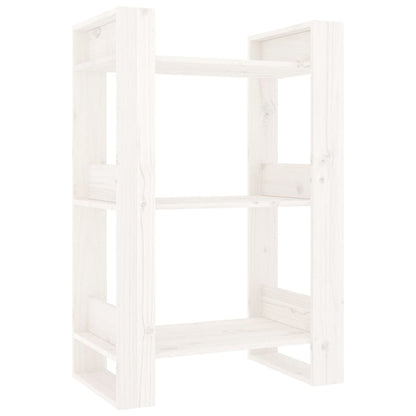 vidaXL Bücherregal/Raumteiler Weiß 60x35x91 cm Massivholz Kiefer