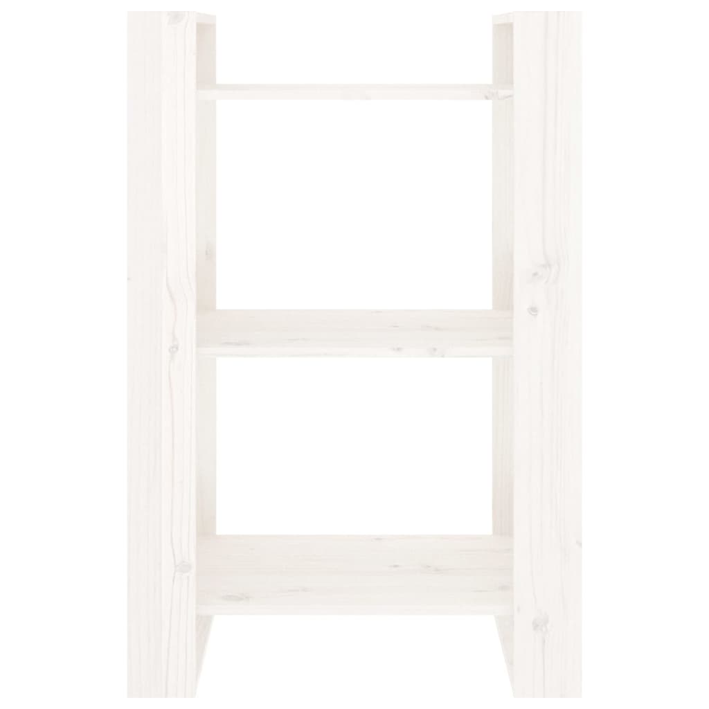 vidaXL Bücherregal/Raumteiler Weiß 60x35x91 cm Massivholz Kiefer