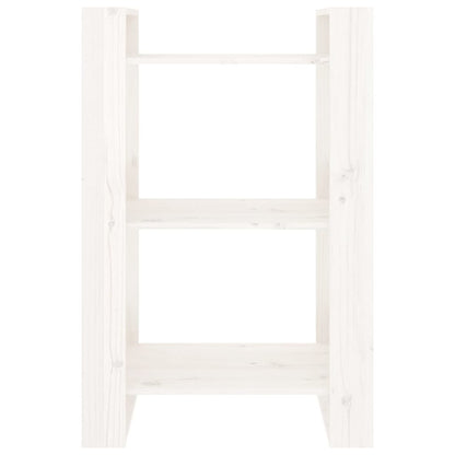 vidaXL Bücherregal/Raumteiler Weiß 60x35x91 cm Massivholz Kiefer