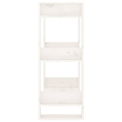 vidaXL Bücherregal/Raumteiler Weiß 60x35x91 cm Massivholz Kiefer