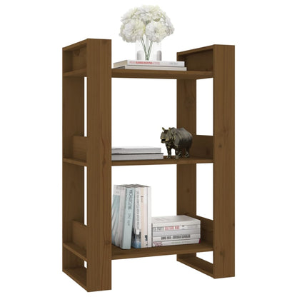 vidaXL Bücherregal/Raumteiler Honigbraun 60x35x91 cm Massivholz
