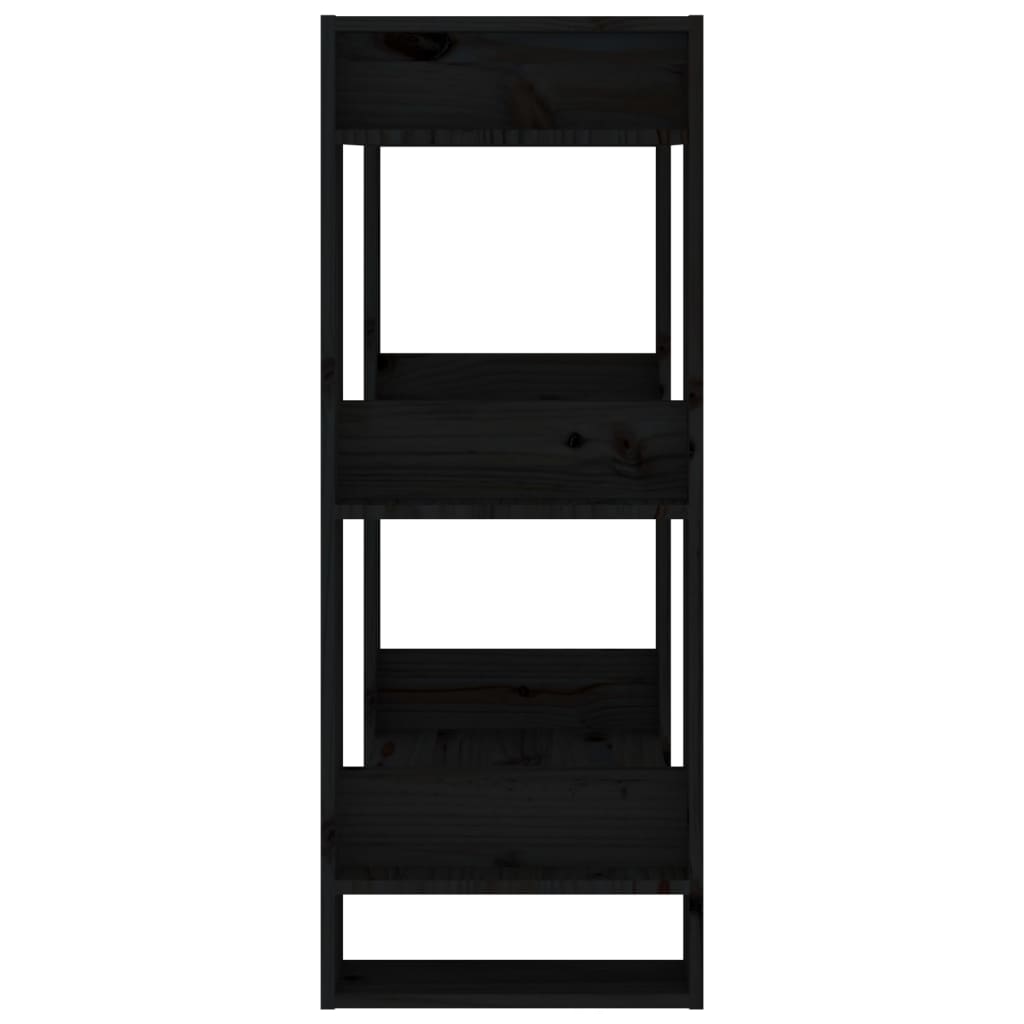 vidaXL Bücherregal/Raumteiler Schwarz 60x35x91 cm Massivholz Kiefer