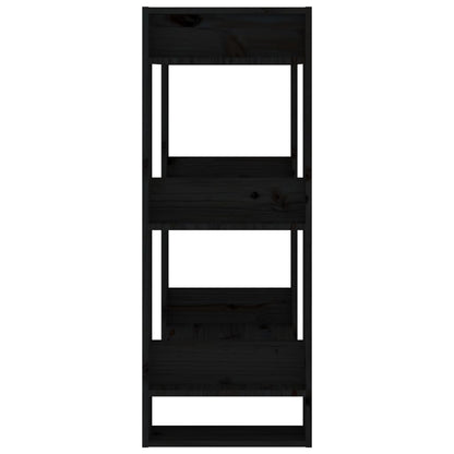 vidaXL Bücherregal/Raumteiler Schwarz 60x35x91 cm Massivholz Kiefer