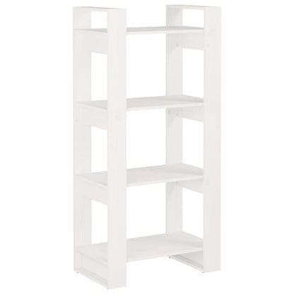 vidaXL Bücherregal/Raumteiler Weiß 60x35x125 cm Massivholz