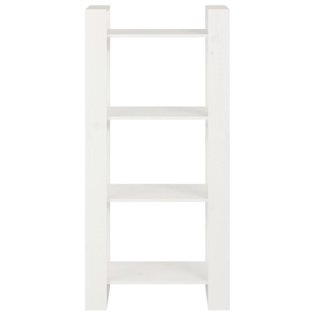 vidaXL Bücherregal/Raumteiler Weiß 60x35x125 cm Massivholz