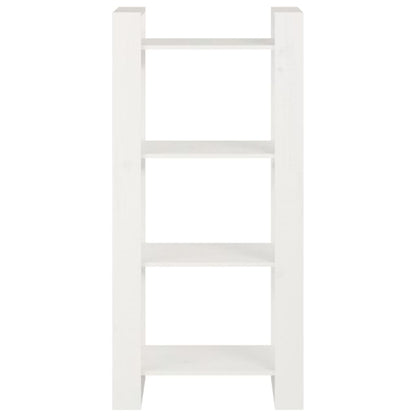 vidaXL Bücherregal/Raumteiler Weiß 60x35x125 cm Massivholz
