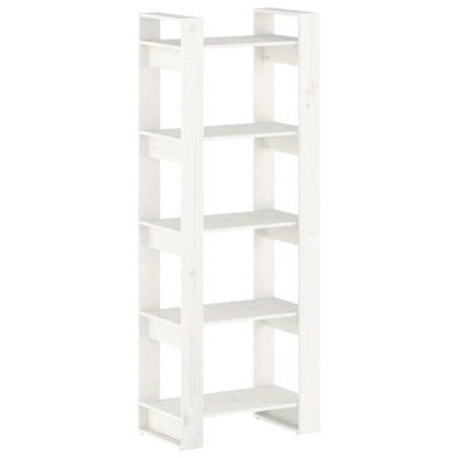 vidaXL Bücherregal/Raumteiler Weiß 60x35x160 cm Massivholz