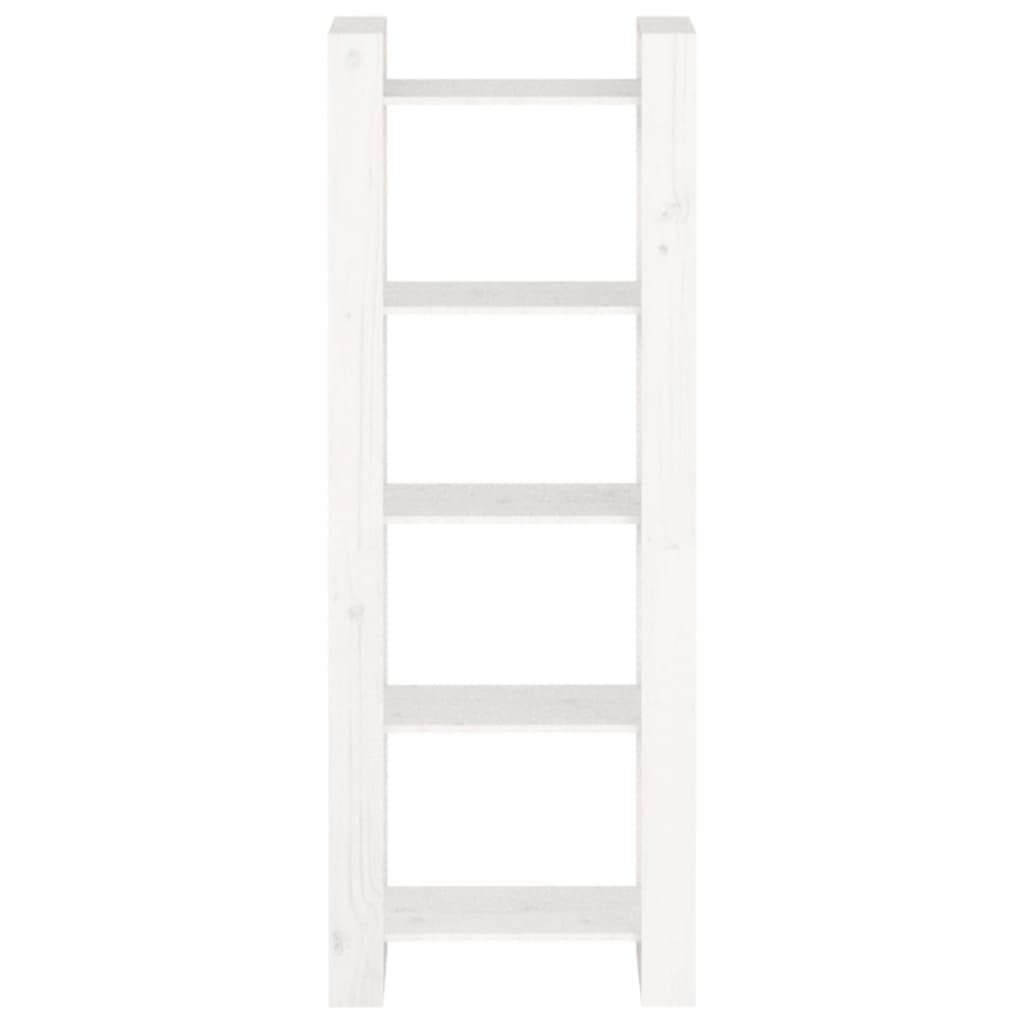 vidaXL Bücherregal/Raumteiler Weiß 60x35x160 cm Massivholz