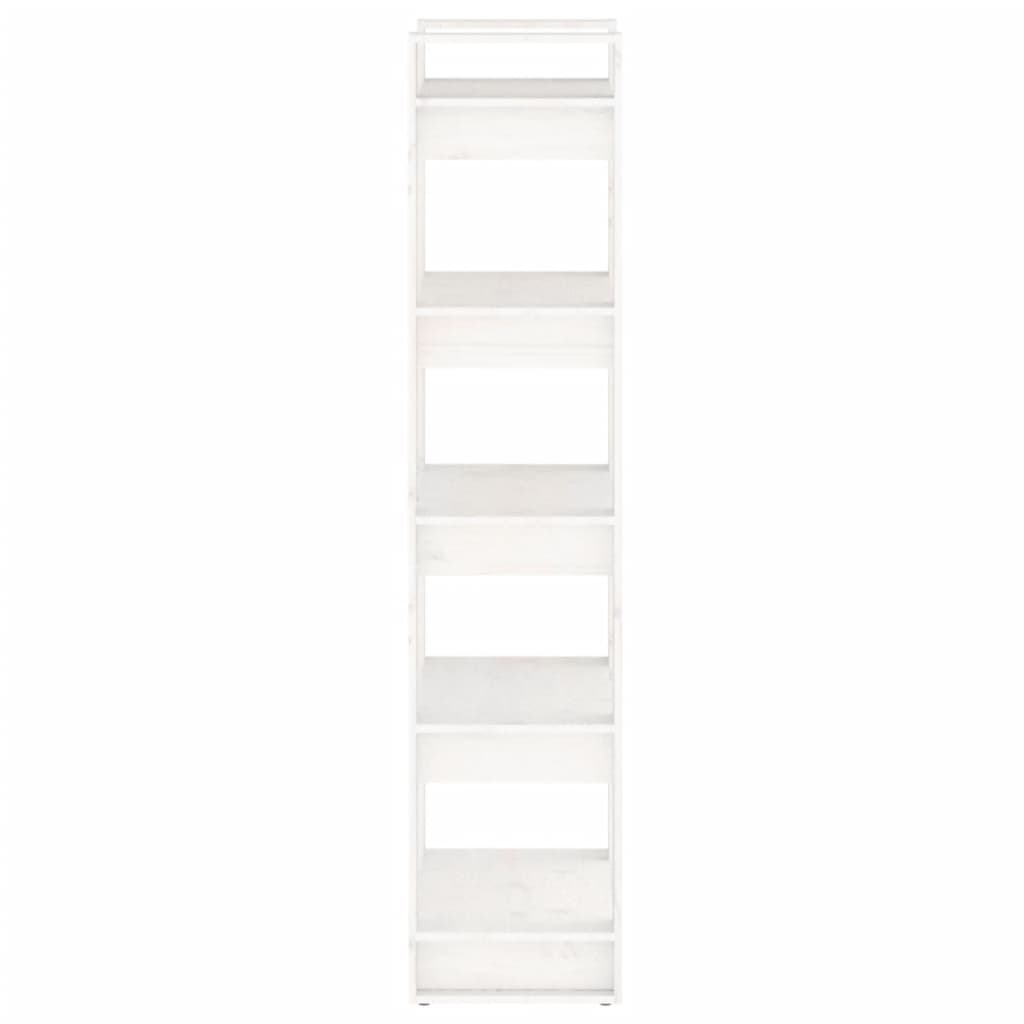 vidaXL Bücherregal/Raumteiler Weiß 60x35x160 cm Massivholz