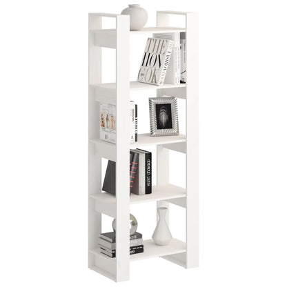 vidaXL Bücherregal/Raumteiler Weiß 60x35x160 cm Massivholz