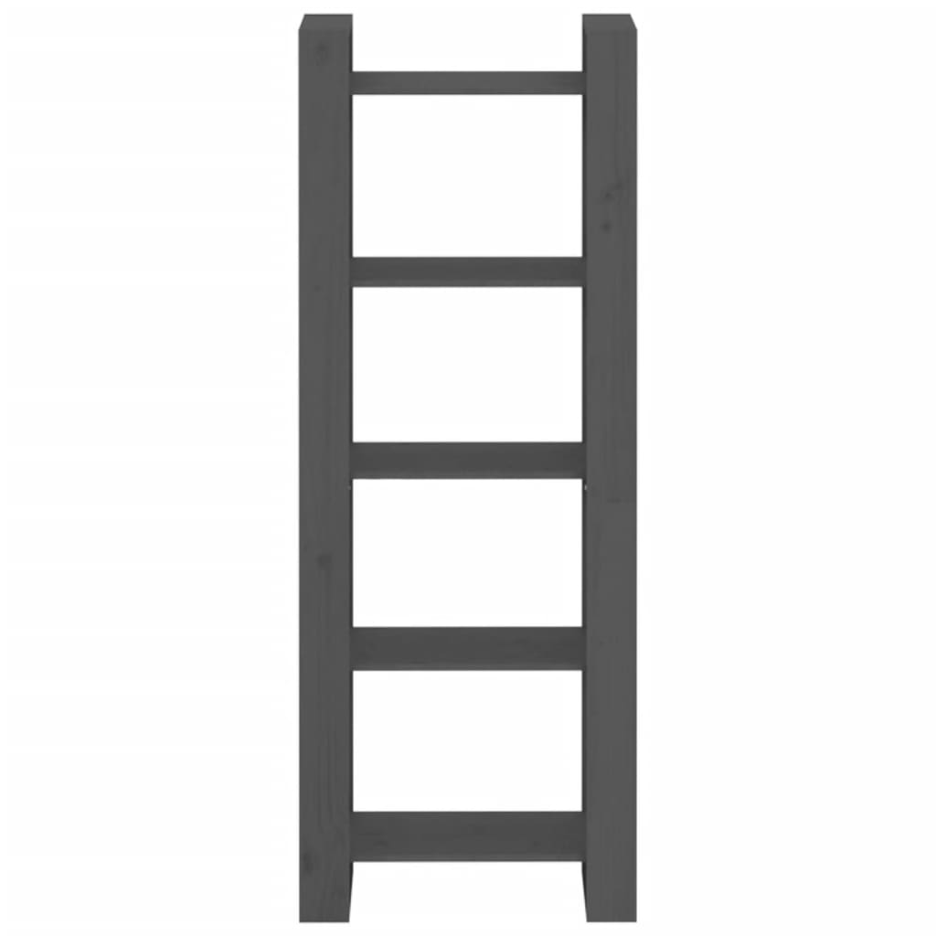 vidaXL Bücherregal/Raumteiler Grau 60x35x160 cm Massivholz