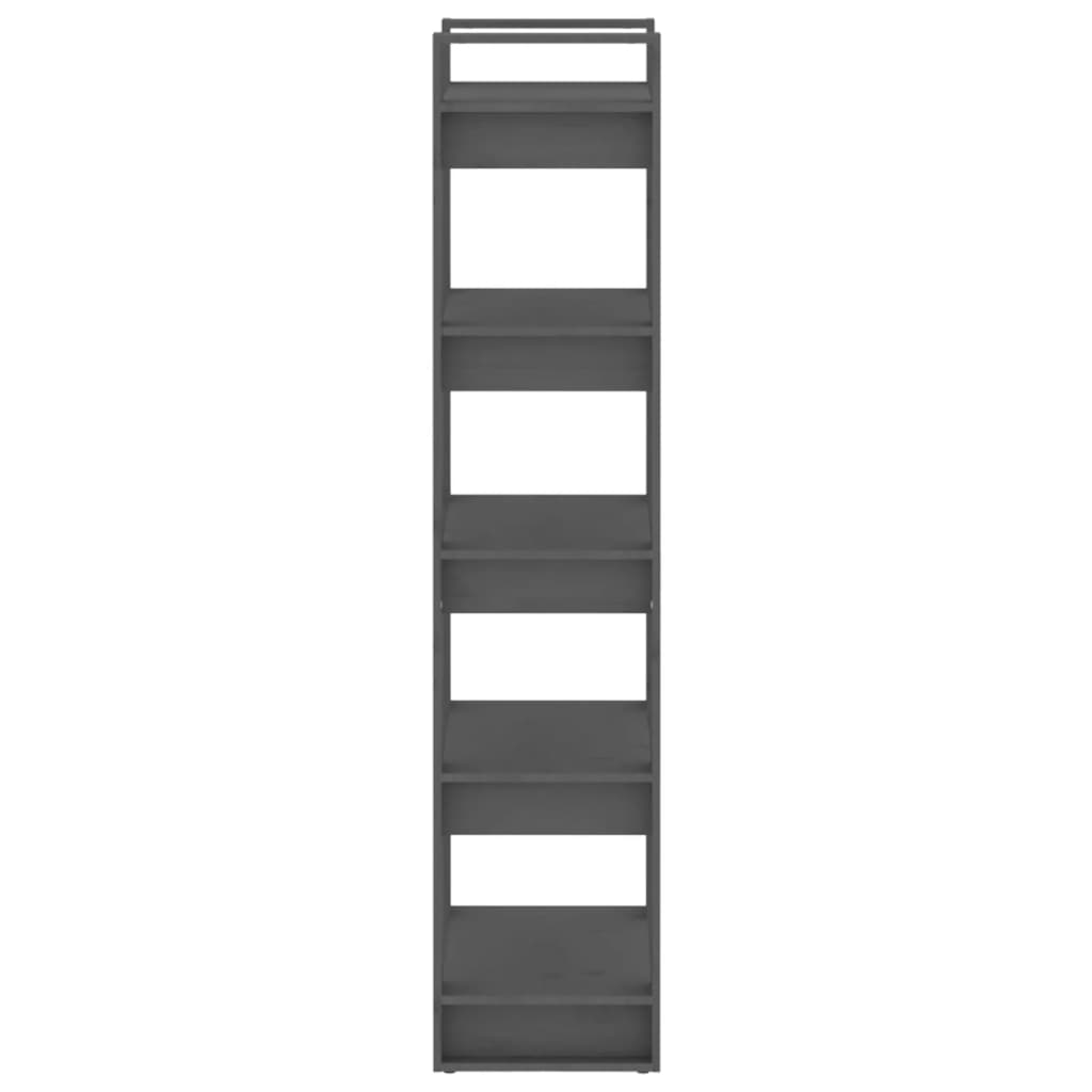 vidaXL Bücherregal/Raumteiler Grau 60x35x160 cm Massivholz
