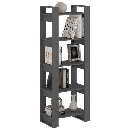 vidaXL Bücherregal/Raumteiler Grau 60x35x160 cm Massivholz