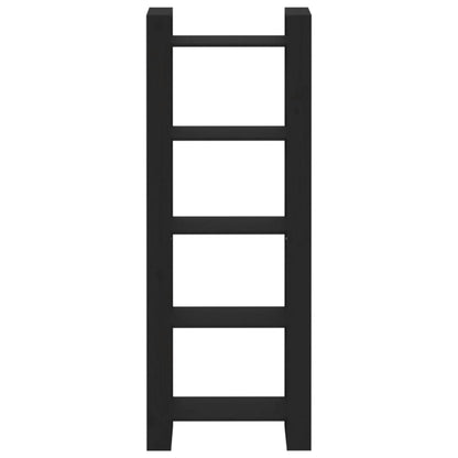 vidaXL Bücherregal/Raumteiler Schwarz 60x35x160 cm Massivholz