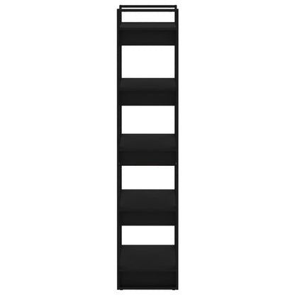 vidaXL Bücherregal/Raumteiler Schwarz 60x35x160 cm Massivholz