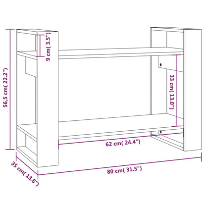 vidaXL Bücherregal/Raumteiler 80x35x56,5 cm Massivholz Kiefer