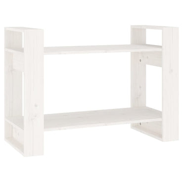 vidaXL Bücherregal/Raumteiler Weiß 80x35x56,5 cm Massivholz Kiefer