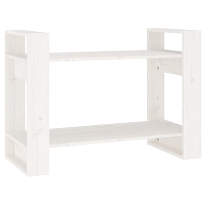 vidaXL Bücherregal/Raumteiler Weiß 80x35x56,5 cm Massivholz Kiefer