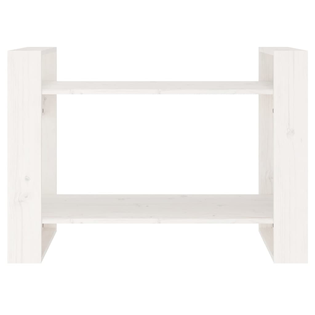 vidaXL Bücherregal/Raumteiler Weiß 80x35x56,5 cm Massivholz Kiefer