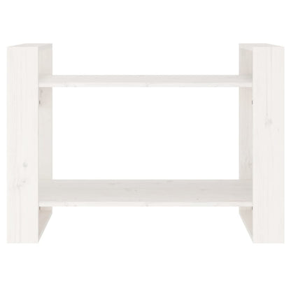 vidaXL Bücherregal/Raumteiler Weiß 80x35x56,5 cm Massivholz Kiefer