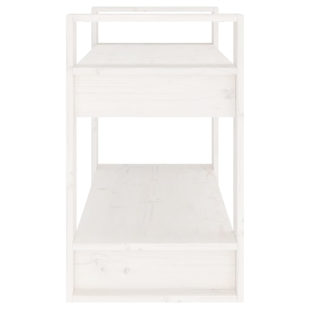 vidaXL Bücherregal/Raumteiler Weiß 80x35x56,5 cm Massivholz Kiefer
