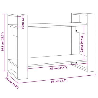 vidaXL Bücherregal/Raumteiler Weiß 80x35x56,5 cm Massivholz Kiefer