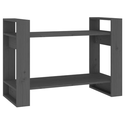 vidaXL Bücherregal/Raumteiler Grau 80x35x56,5 cm Massivholz Kiefer