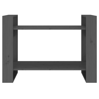 vidaXL Bücherregal/Raumteiler Grau 80x35x56,5 cm Massivholz Kiefer