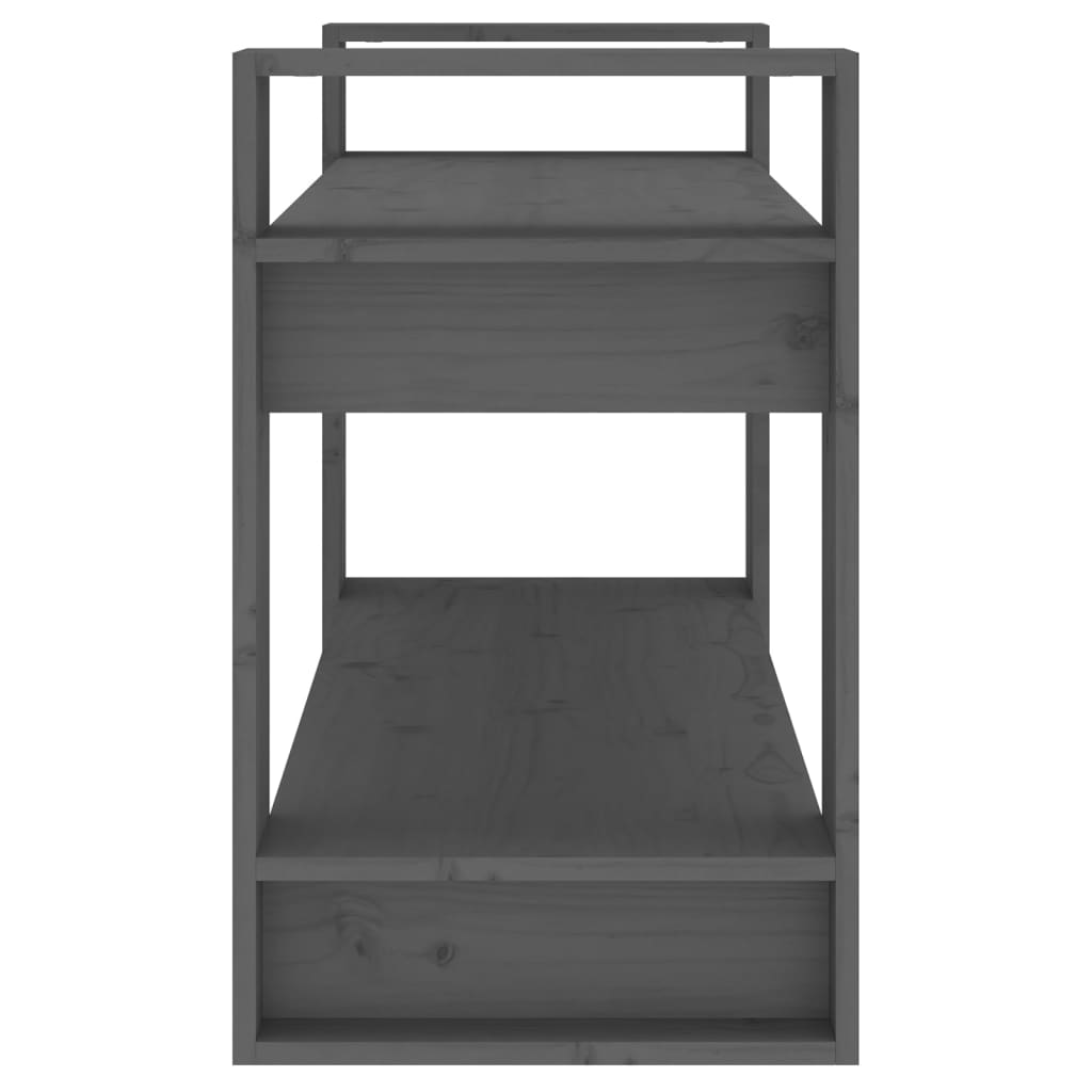 vidaXL Bücherregal/Raumteiler Grau 80x35x56,5 cm Massivholz Kiefer